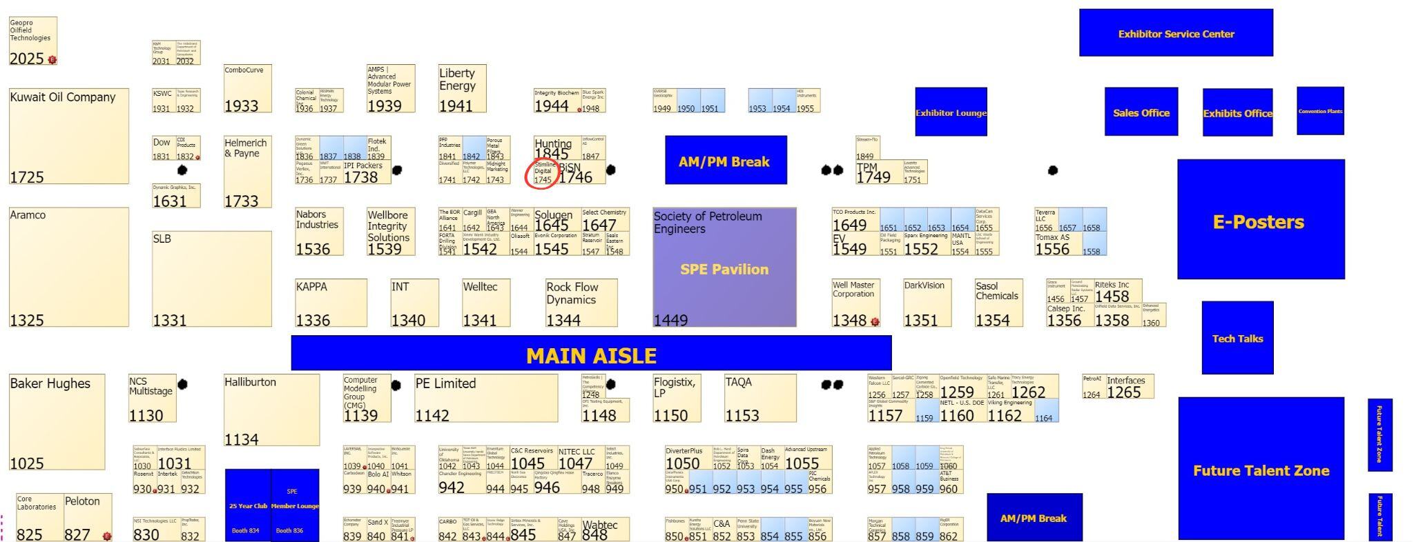 Exhibition map (red circle)